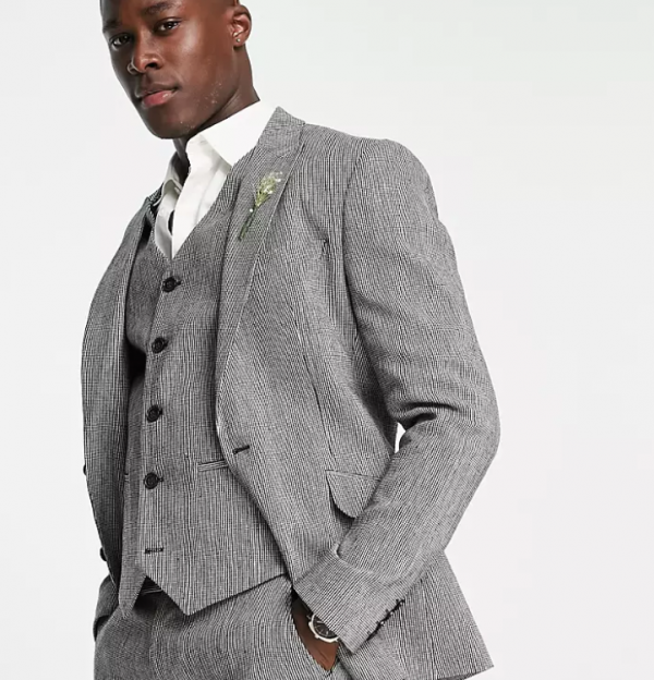 Jas blazer dengan desain monokrom